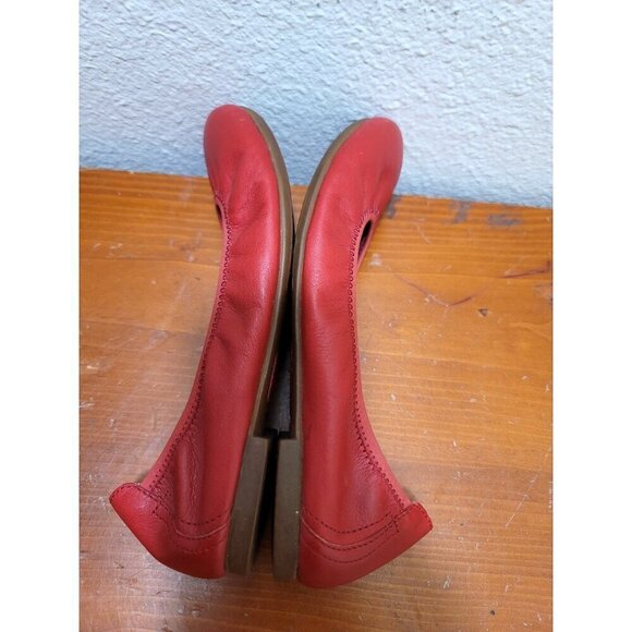 Born Red Leather Ballet Flats Slip on Shoes Size 6 - Picture 7 of 11